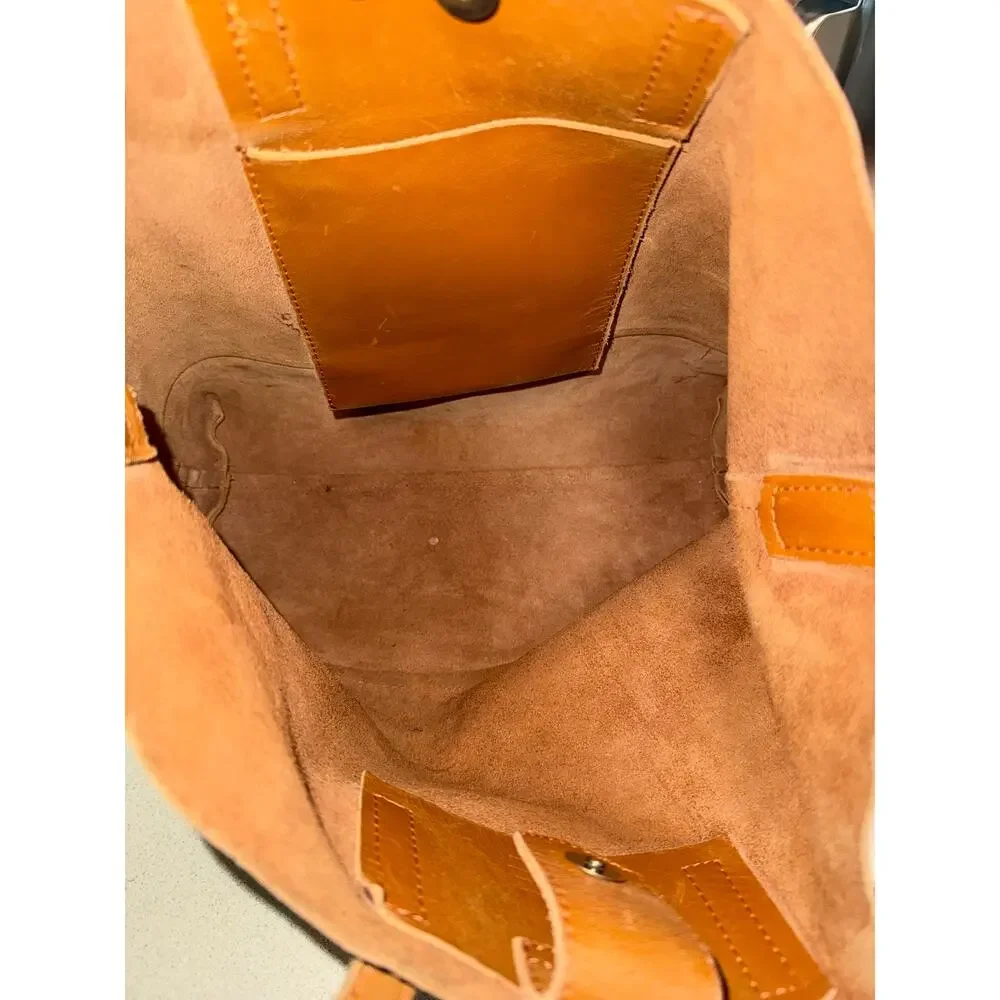 ABLE Mexico Minimalist Tan Soft Leather Tote Hobo Bag Scandi Girl